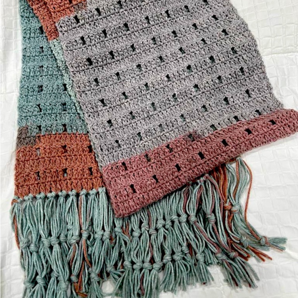 Pink Grey 54 inch scarf